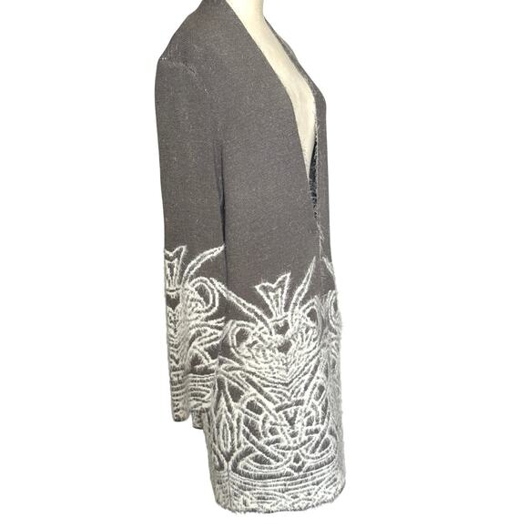 Picadilly Canada Cardigan Grey “Winter Dream” Open Front Sweater NWT Womens M/L - Picture 8 of 13